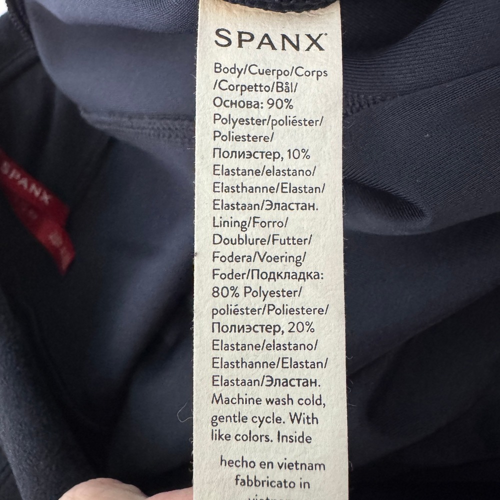 Spanx Faux Suede Leggings XL Tall Classic Navy High Rise Compression Slimming - Picture 12 of 12